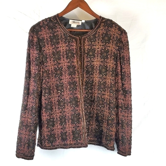 Vintage Gunit Silk Beaded Evening Jacket - Picture 1 of 7